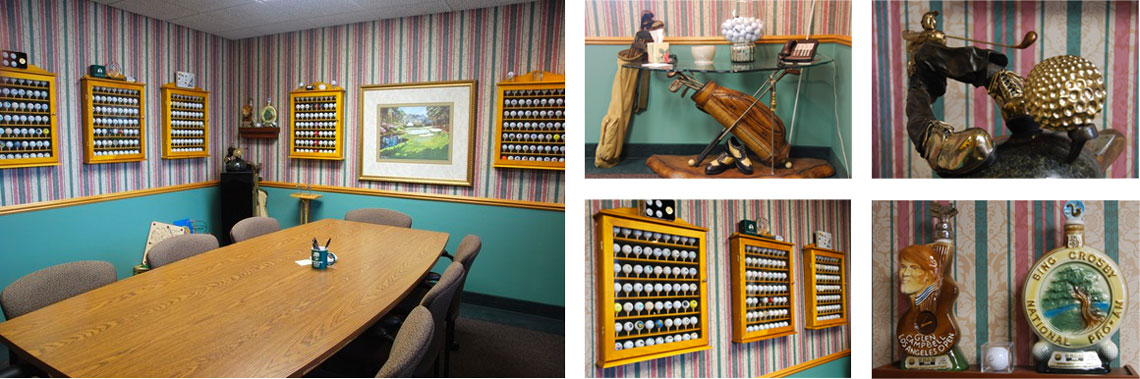 The Golf Themed Closing Room at Landmark Title of Racine